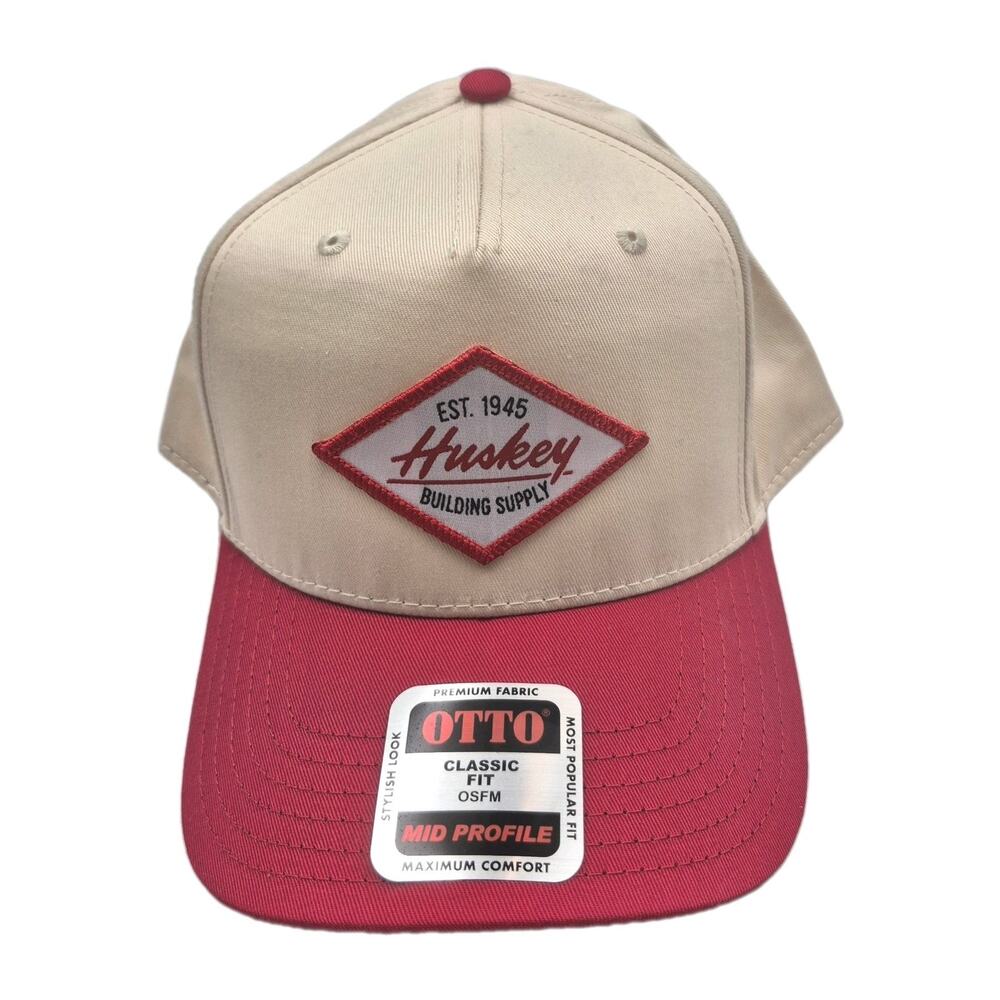 Otto HUSKEY Building Supply Cap Red White Snapback One Size NEW